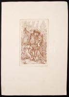 Balla Margit (1947-): Quasimodo. Rézkarc, papír, jelzett, 20×13 cm