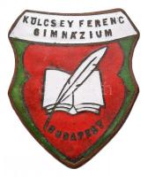 ~1930. "Kölcsey Ferenc Gimnázium Budapest" zománcozott Br jelvény (33x28mm) T:2