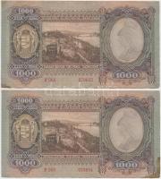 1943. 1000P (2x) sorszámkövetők T:II hajtatlanok, folt