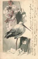 Bestellbuch / stork, baby, Gólya kisbabával