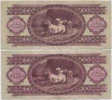 1957. 100Ft (2x) nyomdai papírránccal T:III