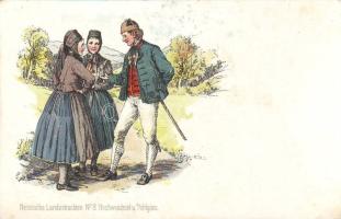 Hessische Landestrachten Litho