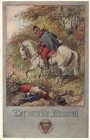 Der Vermisste Kamerad / WWI German military, Deutscher Schulverein Karte Nr. 740. s: Th. Breidwiser, Első világháborús német katonai képeslap. Deutscher Schulverein Karte Nr. 740. s: Th. Breidwiser