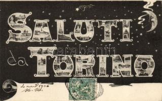 Torino, Art Nouveau, moon, TCV card