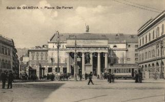 Genova, Piazza De-Ferrari / square, tram