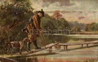 Hunter, dog, Serie 535. (6. Dessins) s: H. v. Preen (EB)