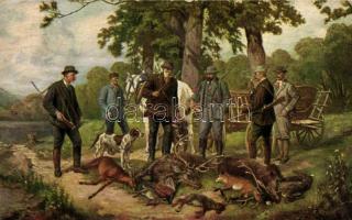 Hunters, dead animals, M.K.B. 3008. (EK)