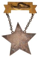 ~1950. "Kiváló műszaki dolgozó" zománcozott fém kitüntetés Rákosi-címeres dísztokban T:2