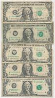 Amerikai Egyesült Államok 1974. 1$ + 1985. 1$ (2x) + 1995. 1$ (2x) T:III,III- USA 1974. 1 Dollar + 1985. 1 Dollar (2x) + 1995. 1 Dollar (2x) C:F,VG