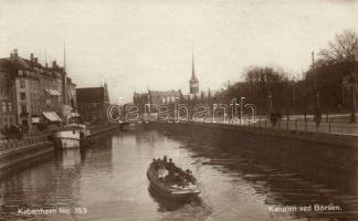 Copenhagen, Kobenhavn; Kanalen ved Börsen / canal, boats, ship