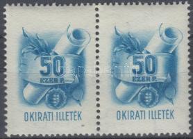 1945 50ezerP Okirati illetékbélyeg pár