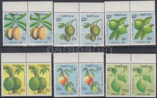 Fruits margin set in pairs Gyümölcsök ívszéli sor párokban