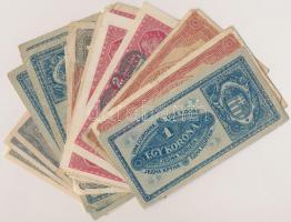 30db-os vegyes fillér és korona bankjegy tétel T:vegyes