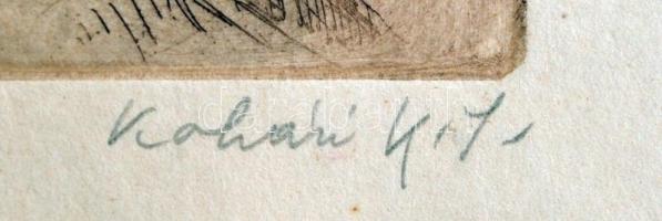 Kohári K. Jenő: Háromszéki leány. Színezett rézkarc, papír, jelzett, 22x14 cm