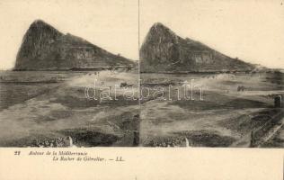 Gibraltar, rock, stereo postcard
