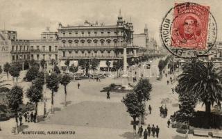 Montevideo, Plaza Libertad, La Bonificadora / square, tram (EK)
