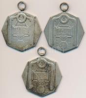 Berán Lajos (1882-1943) 1921-1922. 3db ezüstözött fém céllövő díjérem, mind Scheid G. A. ezüstárú és fémgyár gyártói jelzésével T:2