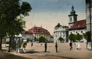 Nagyszeben, Károly király tér, villamos / square, tram (EK)