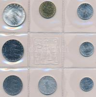 San Marino 1976. 1L-500L 8xklf, közte 500L Ag, forgalmi szett díszdobozban tanúsítvánnyal T:1 San Marino 1976. 1 Lira-500 Lire 8xdiff, including 500 Lire Ag, coin set in case with certificate C:UNC