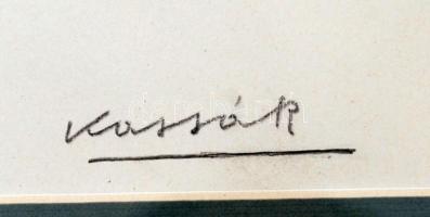 Kassák Lajos (1887-1967): Képarchitektúra. Szitanyomat, papír, jelzett, üvegezett keretben, 28×27 cm