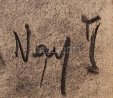 Nagy jelzéssel: Férfi portréja, szén, papír, 61×43 cm