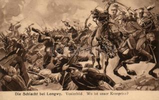 Die Schlacht bei Longwy / Battle of Longwy, French-German military, Első világháborús katonai képeslap, francia és német csapatok Longwy-nél