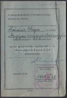 1948 Pártmunkás igazolvány Kádár János aláírásával