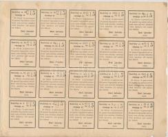 Ó-Becse 1903. "Ó-becse-b.-petrovoszellói Pusztai Fogyasztási Szövetkezet" részjegye 10K-ró...