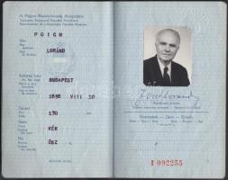 1973 A Magyar Népköztársaság által kiállított fényképes útlevél, Európába és Amerikába szóló utazási engedéllyel, benne amerikai és kanadai vízummal