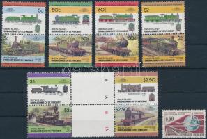 Railway motive 37 stamps Vasút motívum tétel 37 db bélyeg, közte teljes sorokkal 2 stecklapon