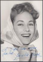 Fiorella Mari (1928-)brazil születésű olasz színésznő eredeti aláírása egy őt ábrázoló fotólapon, 15x10cm/Fiorella Mari (1928-), is a Brazilian-born Italian former actress signature on a photo, 15x10cm