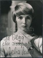 Delia Scala (1929 -2004))olasz színésznő eredeti aláírása egy őt ábrázoló fotólapon,kissé töredezett állapotban, 15x10cm/ Delia Scala (1929 -2004)) Italian actress original signature on a photo 15x10cm