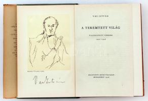 Vas István: Teremtett világ. Válogatott versek. Bp., 1956. Magvető. Első kiadás! Félvászon kötésben,...