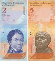 Venezuela 2007. 2B + 5B T:I Venezuela 2007. 2 Bolivares + 5 Bolivares C:UNC