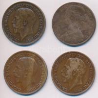 Nagy-Britannia 1863-1921. 1P Br (4xklf) T:2-,3 Great Britain 1863-1921. 1 Penny Br (4xdiff) C:VF,F