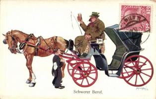 Schwerer Beruf / Wiener Fiaker, humour B.K.W.I. 927-5 s: Schönpflug TCV