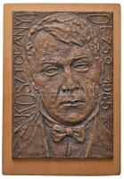 Pató Róza (1934-) 1985. "Kosztolányi Dezső" Br plakett fa lapon (95x138mm) T:1- Hungary 1985. "Dezső Kosztolányi" Br plaque on wooden slab. Sign.: Róza Pató (95x138mm) C:AU