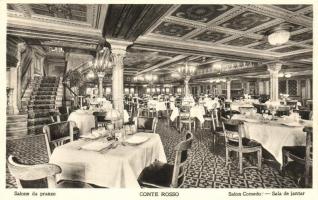 SS Conte Rosso, restaurant salon, interior