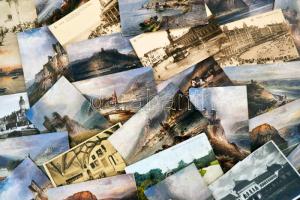 Több mint 500 db nagyrészt régi főleg külföldi városképes lap cipős dobozban / more than 500 mostly old foreign postcards in a shoebox