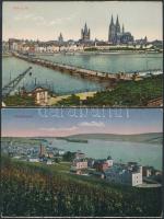 Német Birodalom képeslapgyűjtemény 1910-1930, kb 200 db színes lap albumban / German Empire postcard collection 1910-1930, ~200 pcs all coloured cards in album