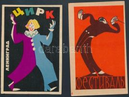 cca 1960 Szovjet reklám címkék, 2db, 10,5x7,5cm/ 1960 Soviet advertising labels, 2, 10,5x7,5cm