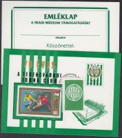 1974 75 éves a Ferencvárosi Torna Club emléklap 11x15cm, + FTC bélyeg