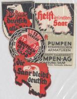 cca 1935 Náci propaganda címkék, 4db, cca 5x5cm