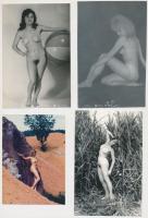 cca 1970 Öt lány, öt frizura, 5 db finoman erotikus fénykép, 14x9 cm és 11x8 cm / cca 1970 5 erotic photos, 14x9-11x8 cm