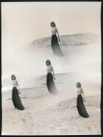 cca 1970 Csalogató üzenetek, 3 db finoman erotikus fénykép, 24x18 cm és 18x10 cm közötti méretek /
...