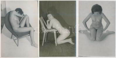 cca 1970 Szép emlékek tárháza, 5 db finoman erotikus fénykép, 14x9 cm / cca 1970 5 erotic photos, 14x9 cm