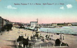 Split, Spalato; Fontana, Marina / fountain, port