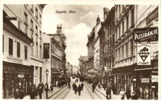 Zagreb, Ilica street, cinema, Apollo bar and cabaret, shop of Endlanje, Petrovic and J. Fogel, bank