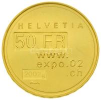 Svájc 2002. 50Fr Au "Expo '02" (11,29g/0.900) T:PP Dísztokban tanúsítvánnyal! Switzerland 2002. 50 Francs Au "Expo '02" (11,29g/0.900) C:PP In case with certificate! Krause KM# 102