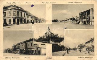 Szenc, Molnár Albert és Rákóczi Ferenc utca, Piac tér / streets, square (EB)